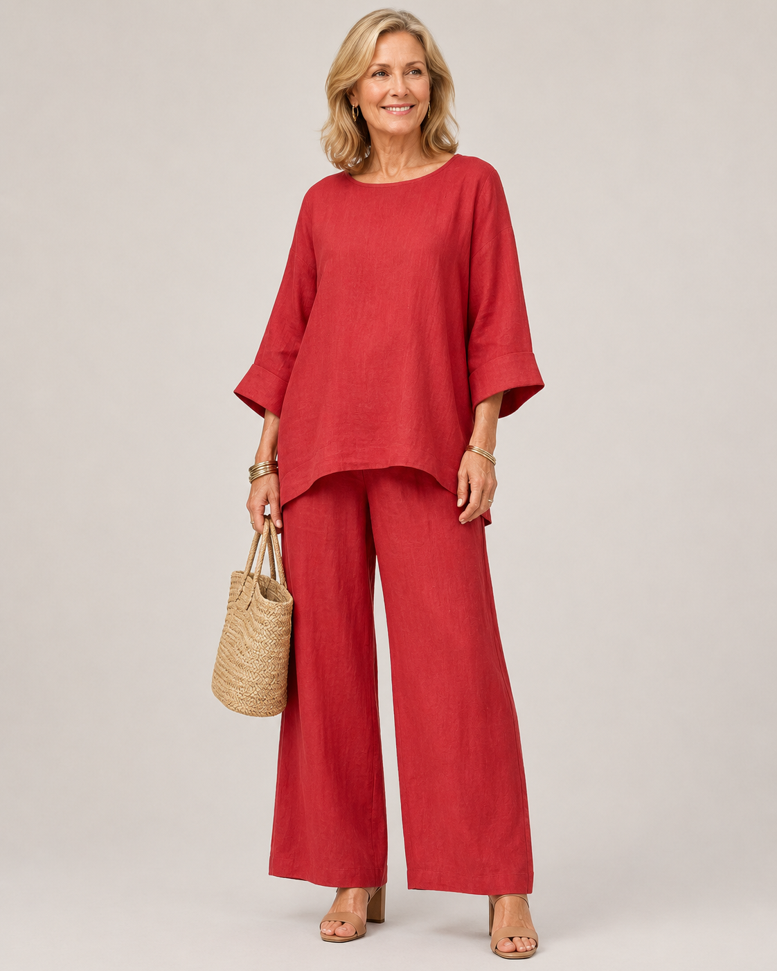 Prue | Oversized Tunic & Wide-Leg Pants Set